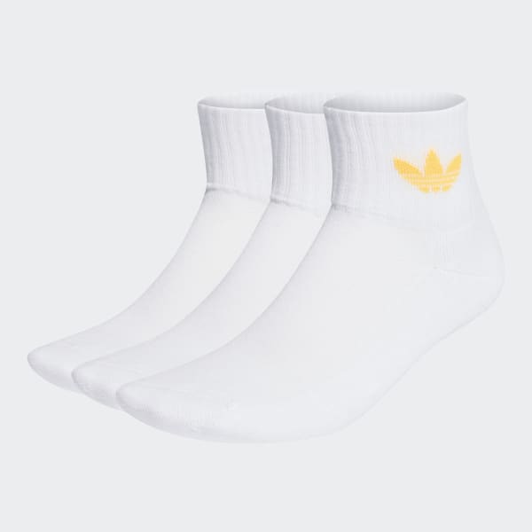 adidas Mid-Cut Crew Socks - White | Unisex Lifestyle US