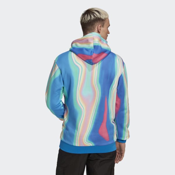 Blau Hyperreal Allover Print Hoodie ZJ797