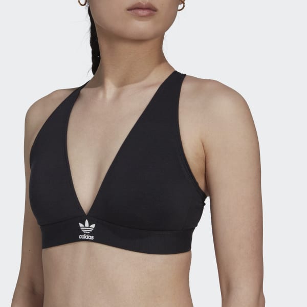 Zwart Adicolor Comfort Flex Cotton Unlined Triangle Beha HPO37