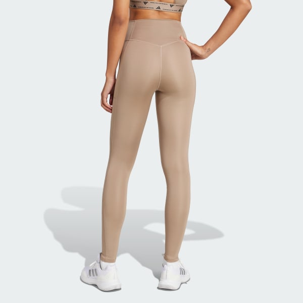 Brown Optime Essentials Stash Pocket Full-Length Leggings