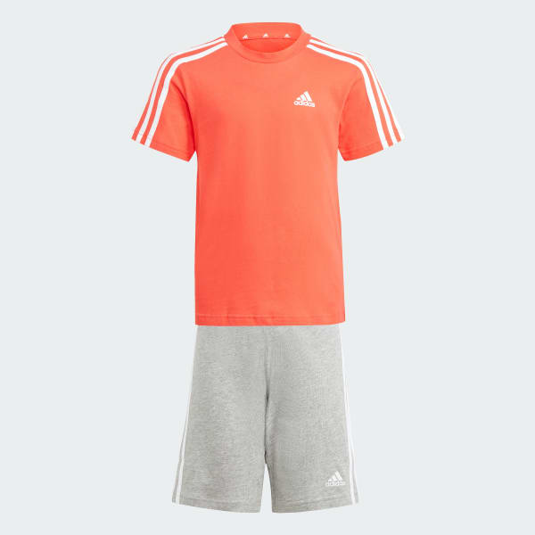 Naranja Conjunto de Playera y Shorts Essentials 3-Stripes
