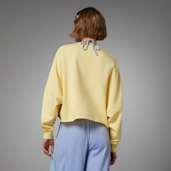 Amarillo Sudadera Cuello Redondo Graphic