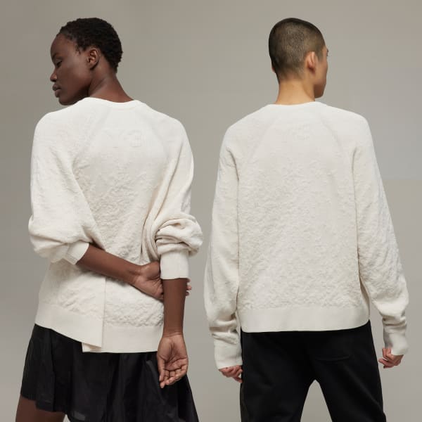 Weiss Y-3 Knit Sweatshirt