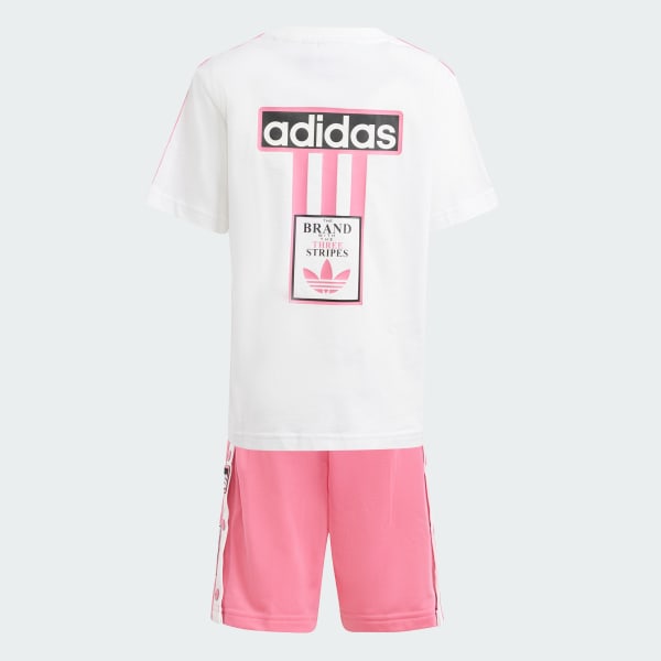 Hong Set Áo Thun Quần Short Adibreak