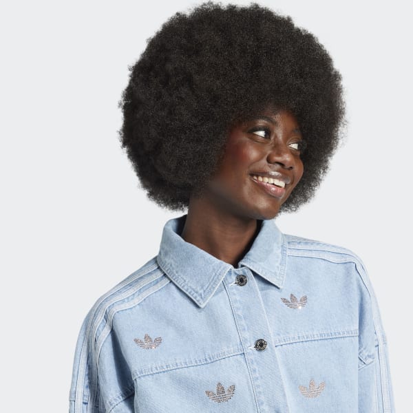 adidas Denim Rhinestone Jacket Blue adidas Thailand