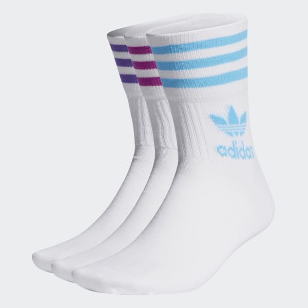 adidas Enjoy Summer Mid Cut Crew Socks 3 Pairs - White | adidas Canada