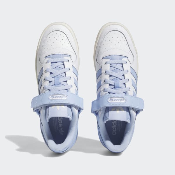 Adidas Originals Off-White & Blue Forum Low Sneakers