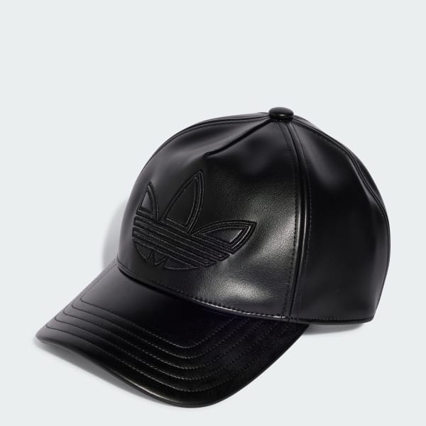 adidas Polyurethane Trefoil Outline Baseball Cap - Black | Free