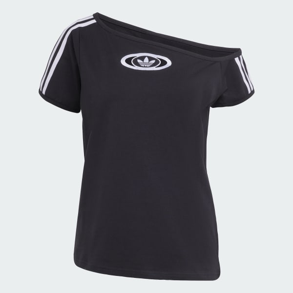 ★adidas★ Off shoulder tee black KC8796 아디다스 OFFSHOULDER TEE - Black | adidas South Korea