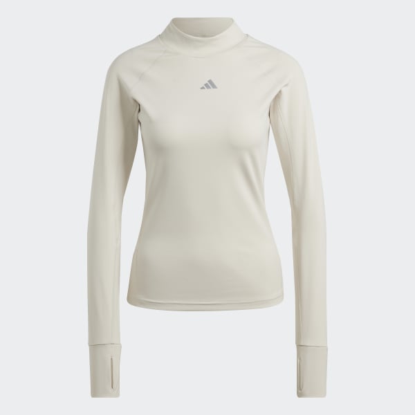 Beige Techfit AEROREADY Warm Training Sweatshirt TB502