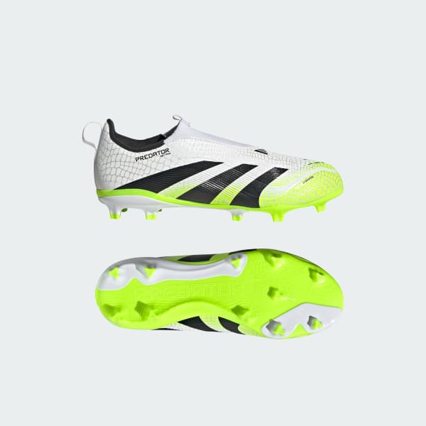 Blanco Zapatos de fútbol sin cordones Predator League terreno firme/multiterreno niños