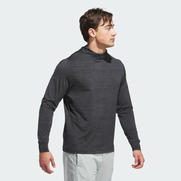 Negro buzo con capucha Performance Ligero Estampado