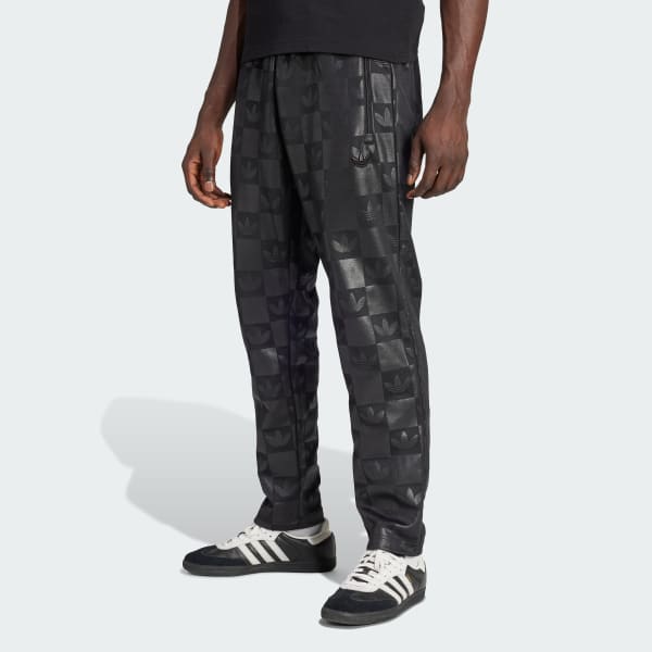 Negro Pantalón deportivo de corte regular con estampado integral de monogramas
