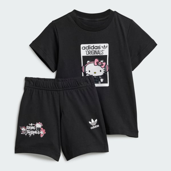 ブラック アディダス オリジナルス × ハローキティ ショーツ & Tシャツ セットアップ