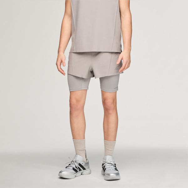 Grey adidas x entire studios D4T 트레이닝 투인원 쇼츠
