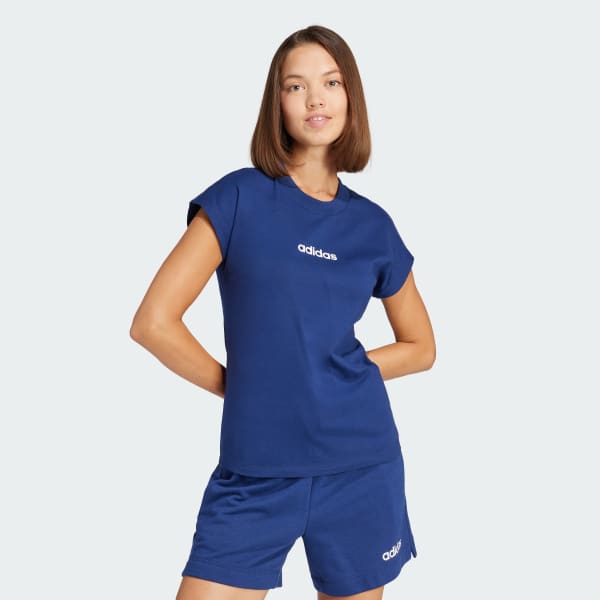 Blue Essentials Linear Cotton Tee