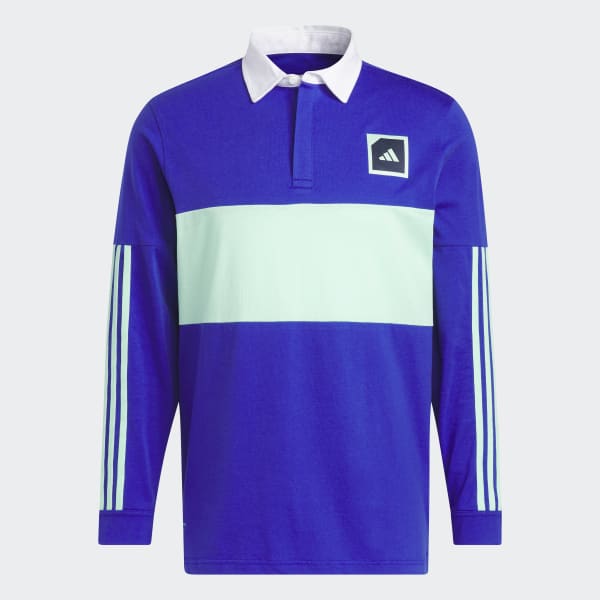 Blauw Adicross Golf Poloshirt met Lange Mouwen