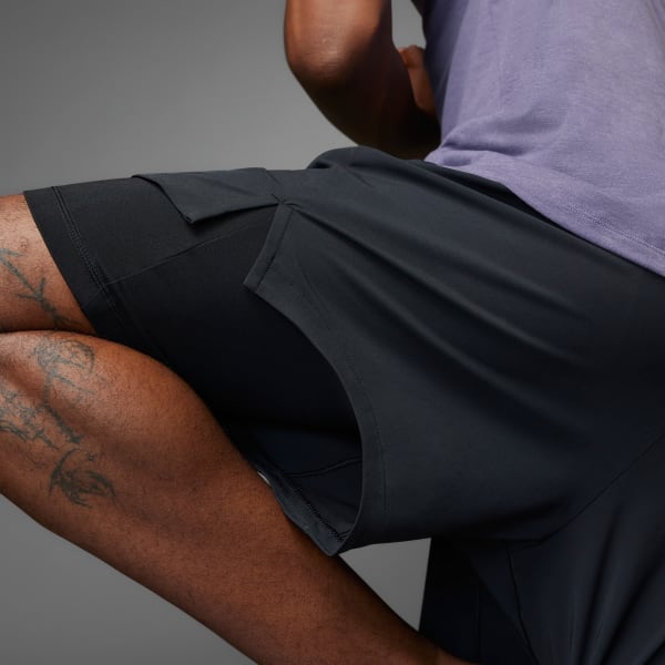 Black Yoga Premium Training Two-in-One Shorts