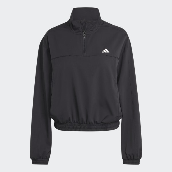 Schwarz AEROREADY Train Essentials Woven Quarter-Zip Oberteil