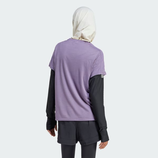 Purple AEROREADY Train Essentials Minimal Branding Crewneck Tee