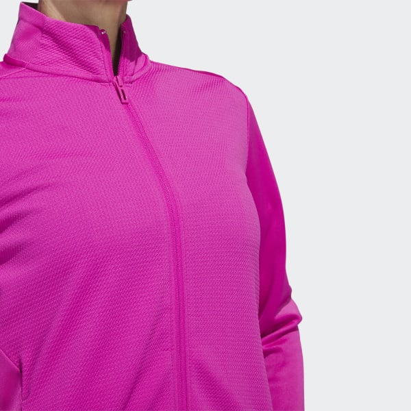 Pink Textured Full-Zip Jacket