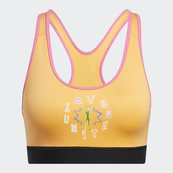 Naranja Top Deportivo Believe This 2.0 adidas Love Unites Estampado Soporte Medio