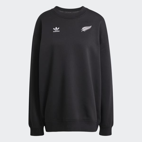 adidas Original 刺繍ロゴスウェット 黒 アディダス オールブラックス エッセンシャルズ長袖クルーネック