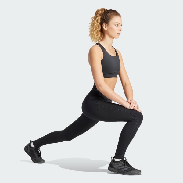 Negro Mallas Optime Best of adidas Largo Completo y Corte Muy Alto