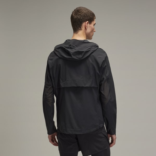 adidas Y-3 ブラック ナイロンジャケット フード付き Y-