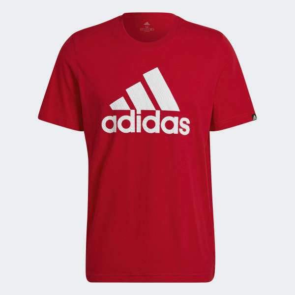 Red adidas Puff Print Logo Graphic Tee