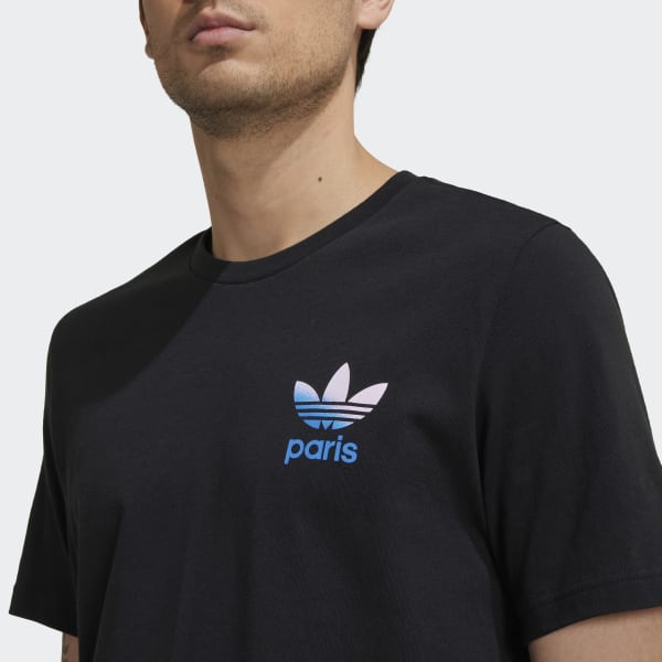 Black Paris City Trefoil T-Shirt EDF58