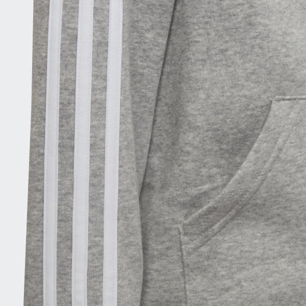 Gris Chaqueta con capucha Essentials 3 bandas