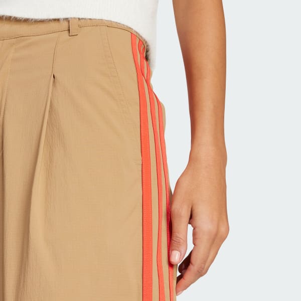 希少　adidas ストライプ ライトブラウン　カーキ　ワイドパンツ　M 希少 adidas ストライプ ライトブラウン カーキ ワイドパンツ M 希少