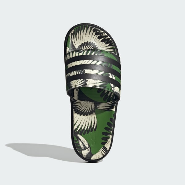 Green Adilette Platform Slides