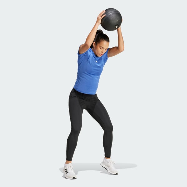 Blue AEROREADY Train Essentials Minimal Branding V-Neck Tee