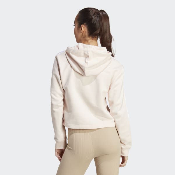 Essentials Pink US - 3-Stripes French Hoodie | adidas Terry Women\'s | adidas Crop Lifestyle