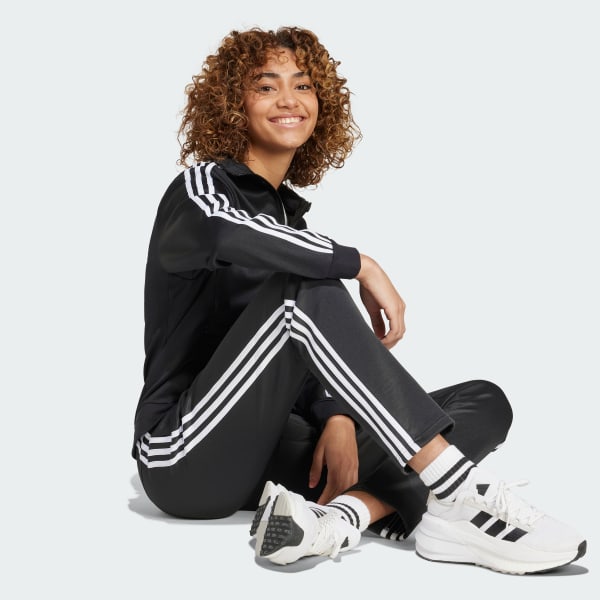 Adidas originals three stripe track jacket in black online