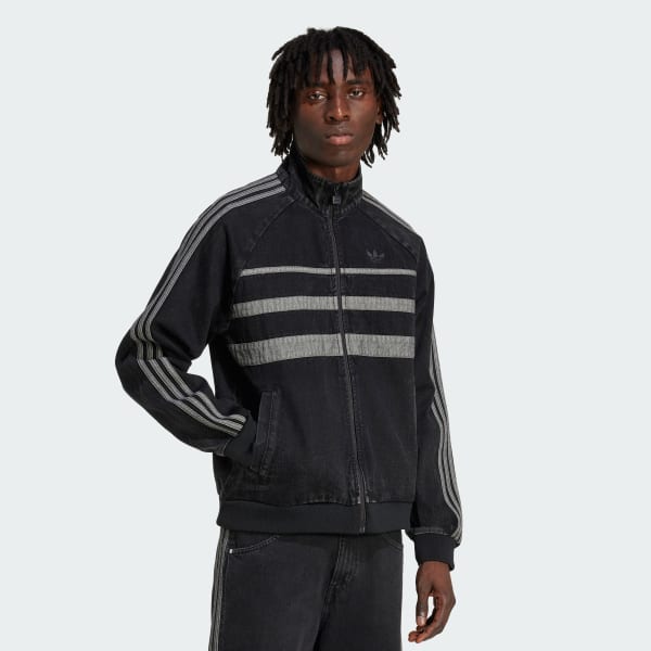 adidas アディカラー ファースト ブラックデニム トラックトップ