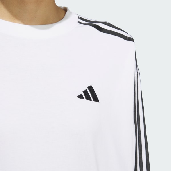 11/3まで！OUTIL ストライプ長袖Tシャツ ホワイト/イエロー adidas アディダス メンズ 半袖 Tシャツ エッセンシャルズ プラス