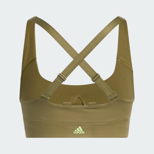 Zielony adidas Powerimpact Training Medium-Support Logo Bra