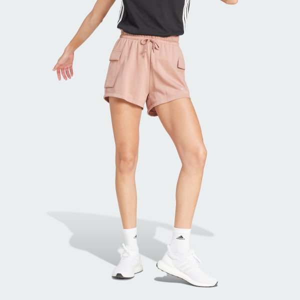 Pink Essentials Small Logo French Terry Cargo Shorts