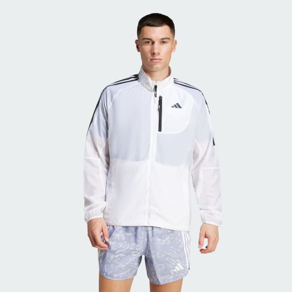 White Own the Run 3-Stripes Packable Jacket