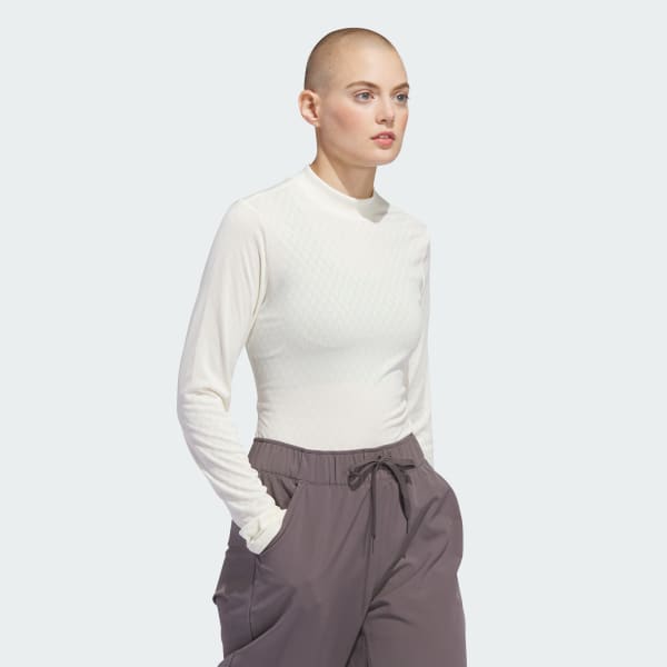 Beige Ultimate365 Tour HEAT.RDY Mock Neck Polo Shirt