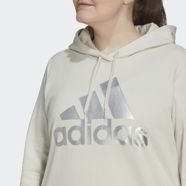 Beige Essentials Logo Fleece Plus Size hættetrøje IXV15