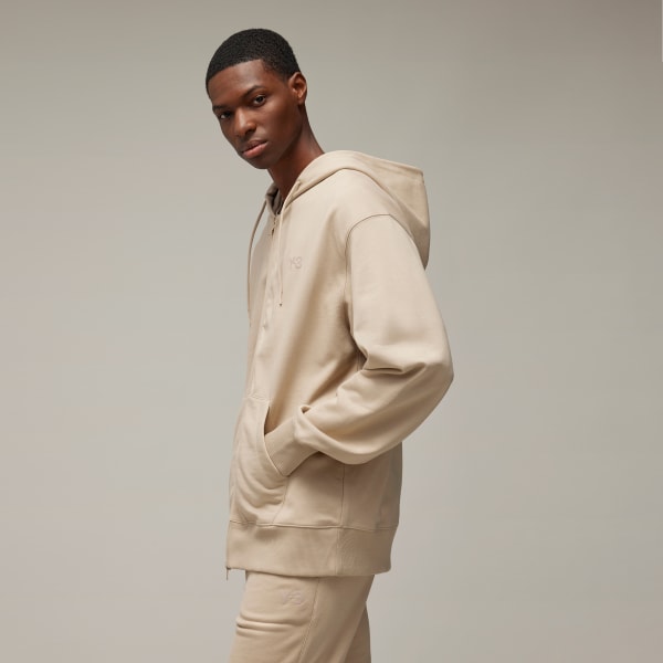 Beige Y-3 French Terry Zip Hoodie