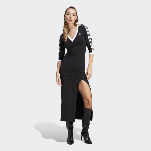 Μαύρο Adicolor Classics 3-Stripes Maxi Dress