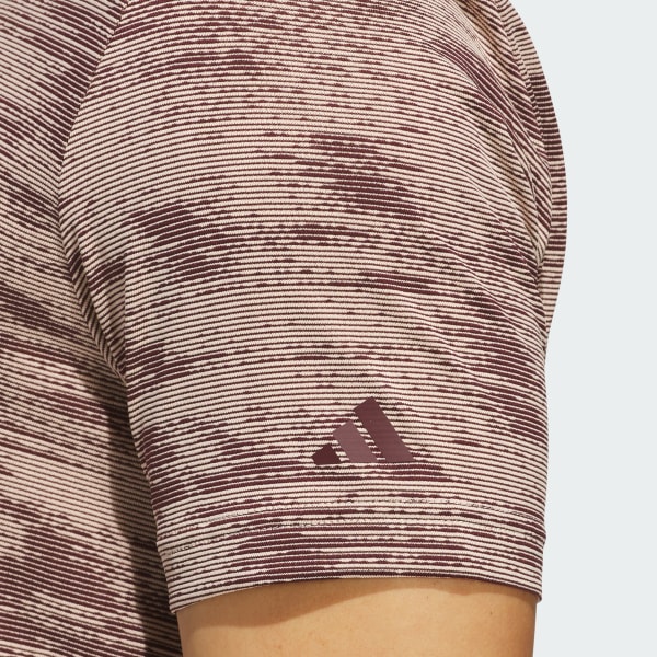 adidas Ultimate365 Textured Stripe Polo Shirt - Pink | Free