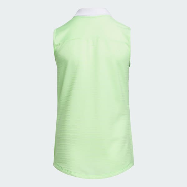 Green Ottoman Striped Sleeveless Polo Shirt