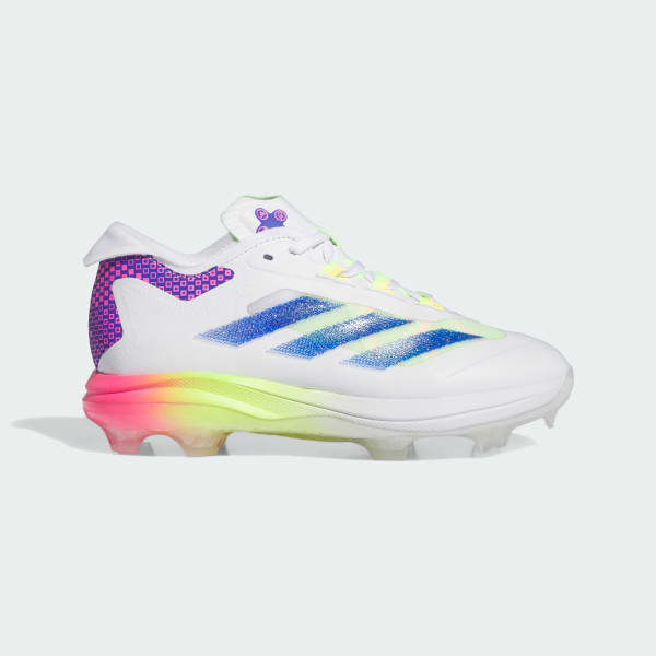 White Adizero Impact TPU Kids Warp Speed Baseball Cleats
