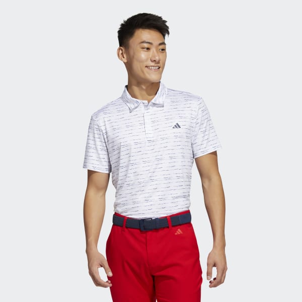 adidas Stripe Zip Golf Polo Shirt - White | Men's Golf | adidas US